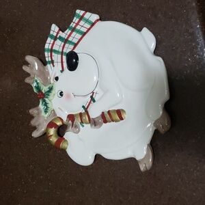 Fitz and Floyd Gift Gallery Holiday Plate REINDEER Christmas.